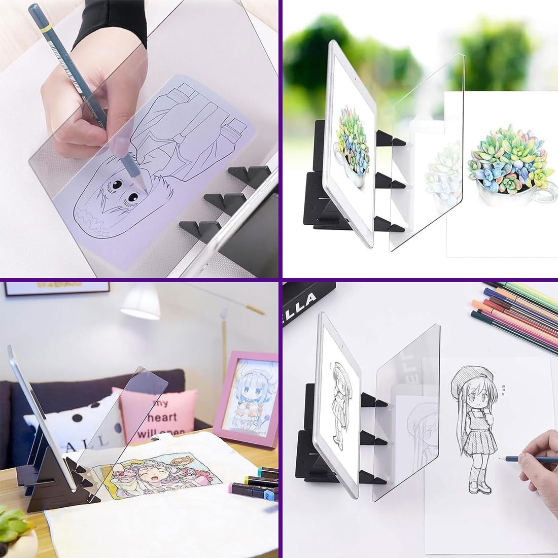 CFEWV Tavolo da Disegno Ottico per Telefono e Tablet, Tavoletta Luminosa per Disegnare e Ricalcare, Strumento per Schizzi per Bambini, Studenti e Artisti, Design Compatto