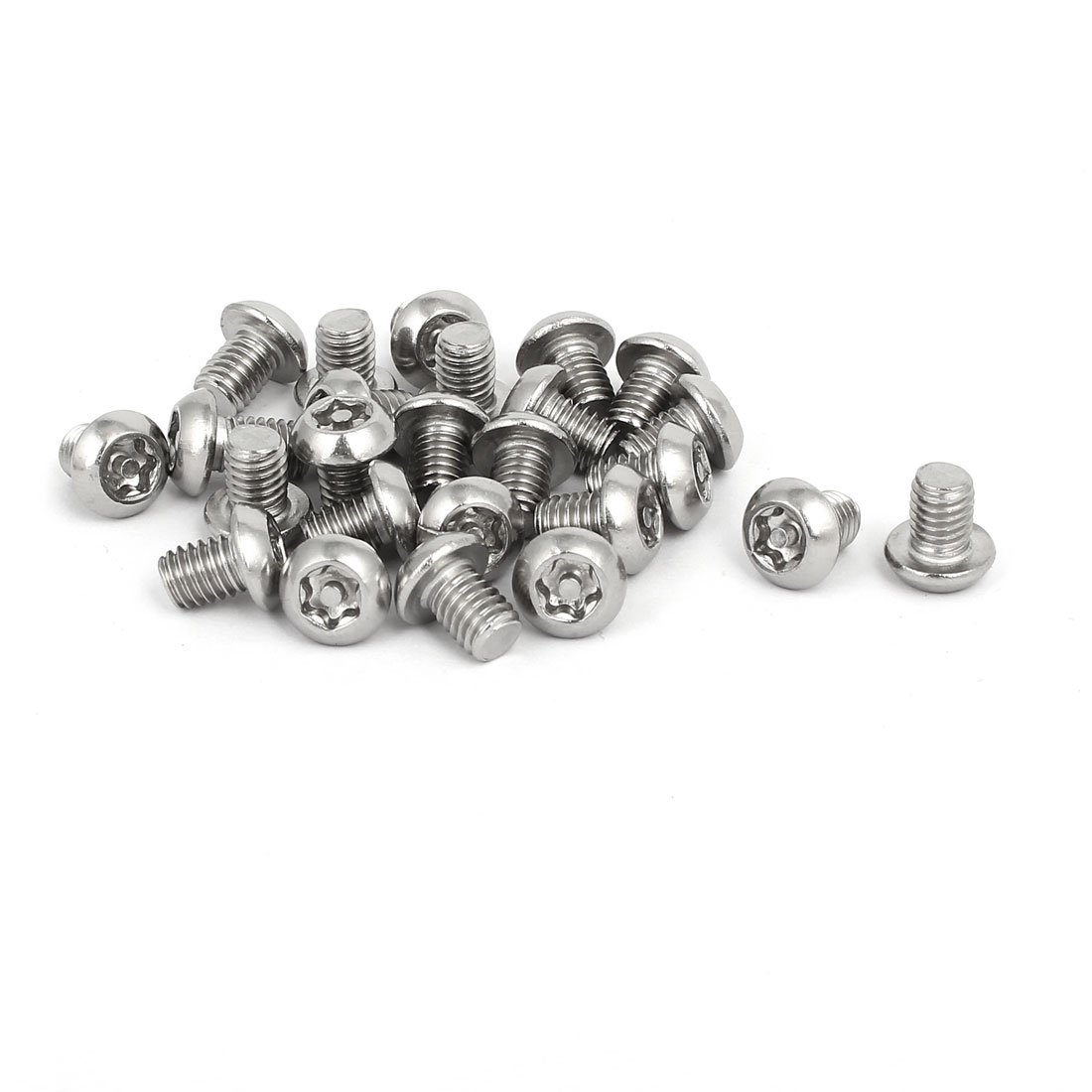 uxcell M6 x 8mm 304 Stainless Steel Torx Security Pan Head Machine Screws 25PCS