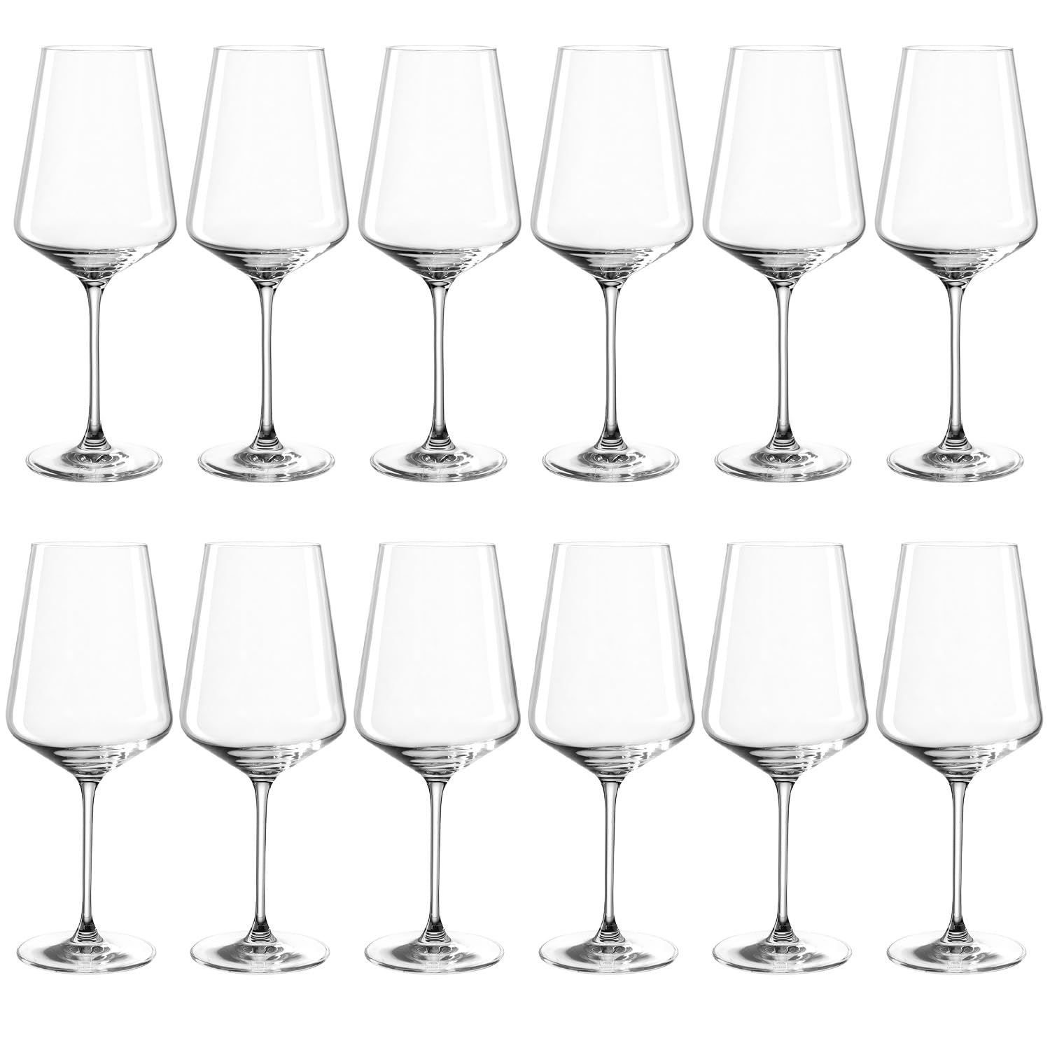 LEONARDO HOME Puccini Weingläser, 12er Set, spülmaschinenfest, 6 Rotwein-Gläser 750 ml, 6 Weißwein-Gläser 560 ml, Wein-Kelch mit gezogenem Stiel