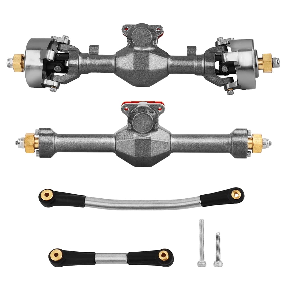Pothyes Diamond Shape SCX24 Aluminum Axle Upgrades for Axial SCX24 Deadbolt C10 JLU Gladiator Bronco 1/24 RC Crawler (Gray)