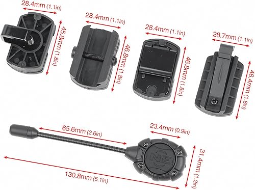 Miniatura 6 de NECARL Luz táctica para casco militar con lámpara LED blanca bajaalta, luz de señal de supervivencia con 4 accesorios de montaje para casco Mich
