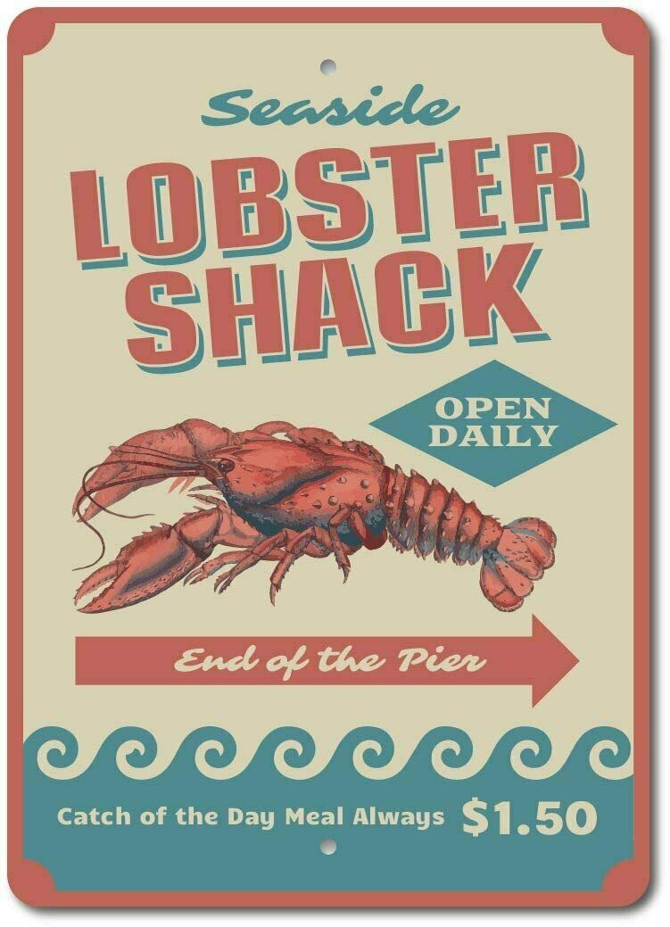 Epochsign Sea1516 Metal Tin Sign Lobster Shack Decor Lobster Shack Sign Lobster Lover Gift Sign New Metal Aluminum Sign 8X12 Inches