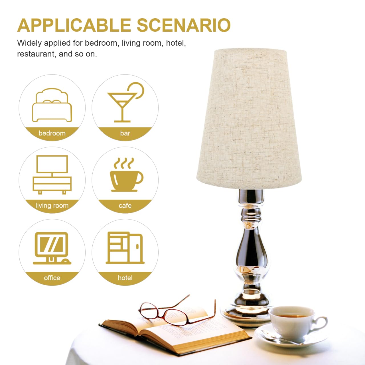 ABOOFAN Abat-jour En Lin Pour Lampe De Table Ampoule E14 Abat-jour Décoratif Pour Salon