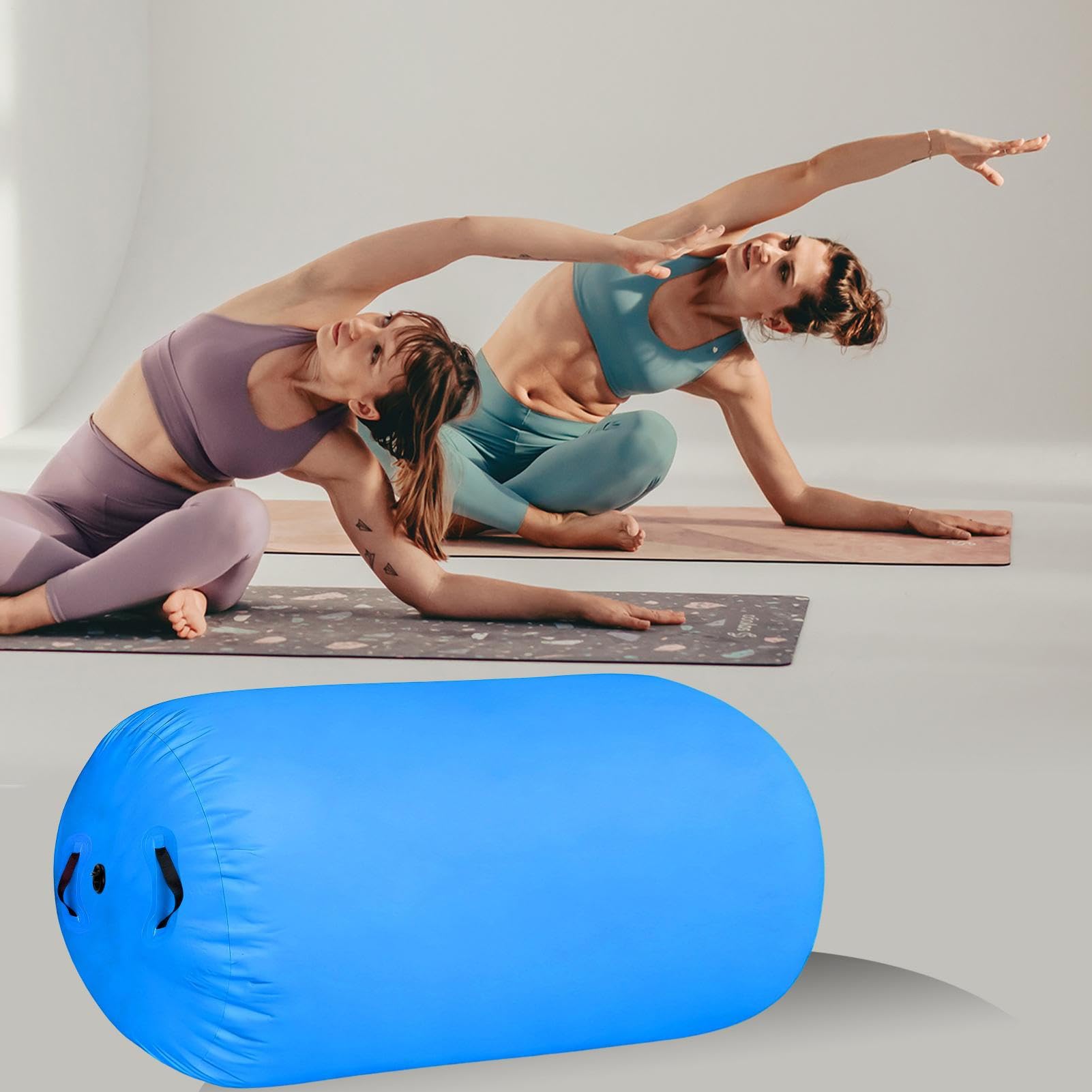 de gymnastique | Rouleau de gymnastique gonflable avec pompe pour danse, yoga, pom-pom girl, fitness, jeu d'intérieur, salle de sport à domicile