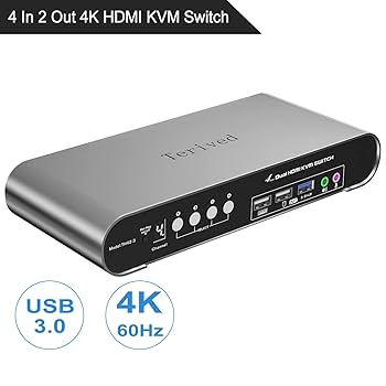 Amazon.com: Terived 4 Computers 2 Monitors USB 3.0 HDMI KVM