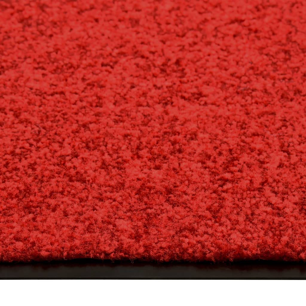 vidaXL Zerbino Lavabile Moquette Tappetino Entrata Esterno Complementi Arredo Tessili Casa Tappeto Stuoino Ingresso Passatoia Rosso 90x150 cm