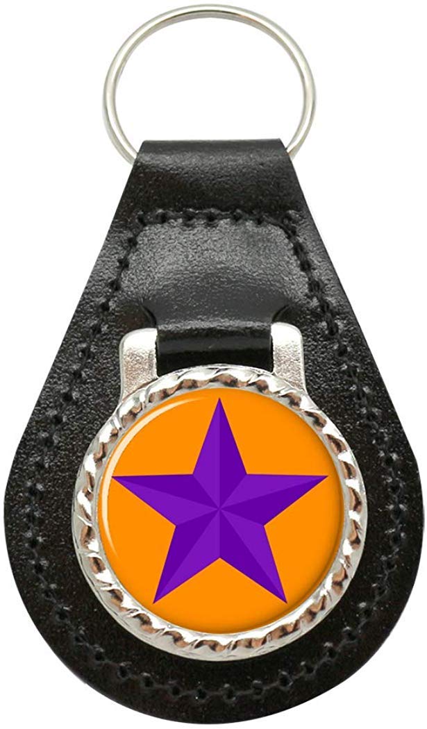 Giftshop Uk Unisex Black Leather And Silver Metal The Orange Order Leather Key Fob