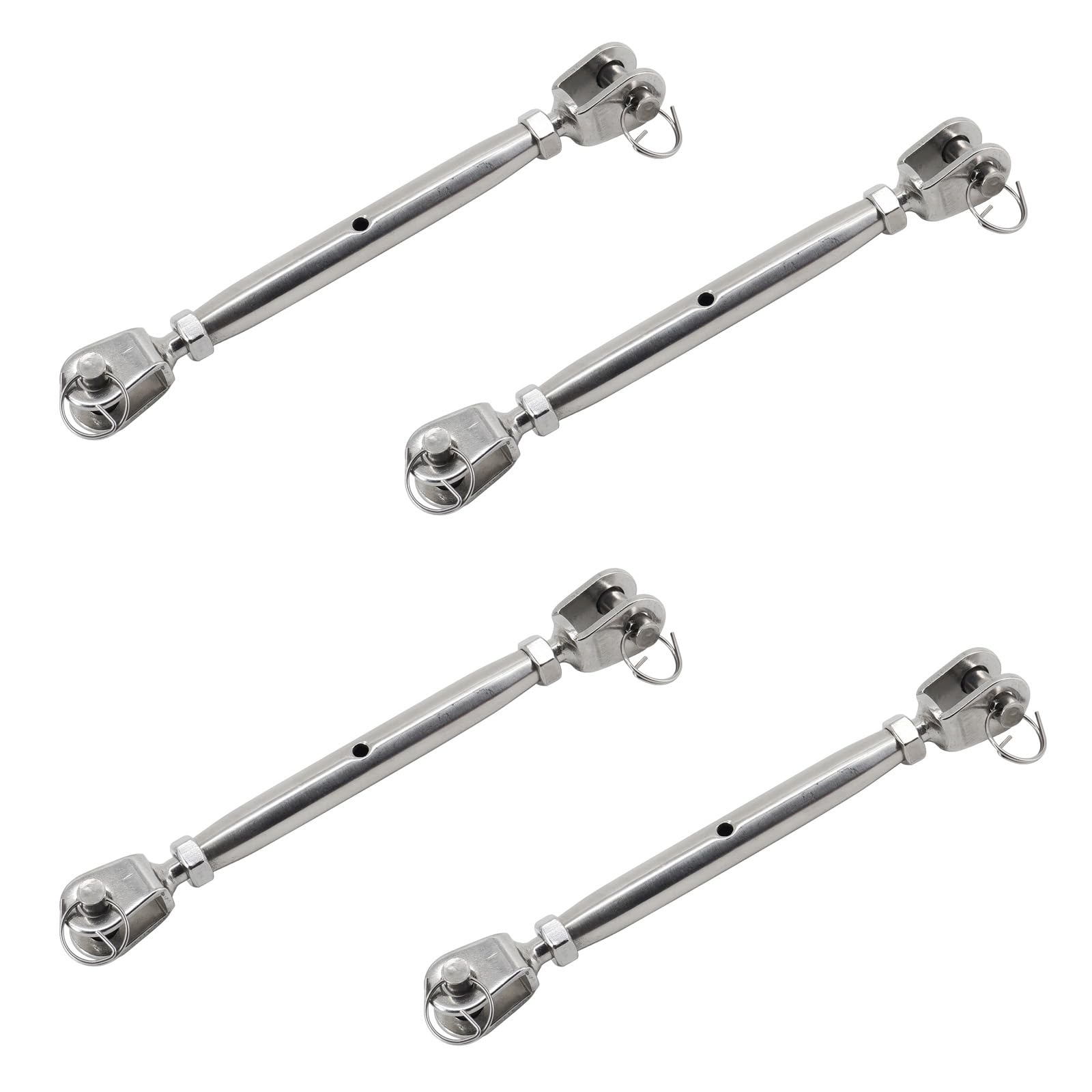 4 Stück 304 Edelstahl geschlossener Körper Riggingschraube Turnbuckle Drahtspannungsausgleicher Marine Boot Seilspannungsausgleicher M8