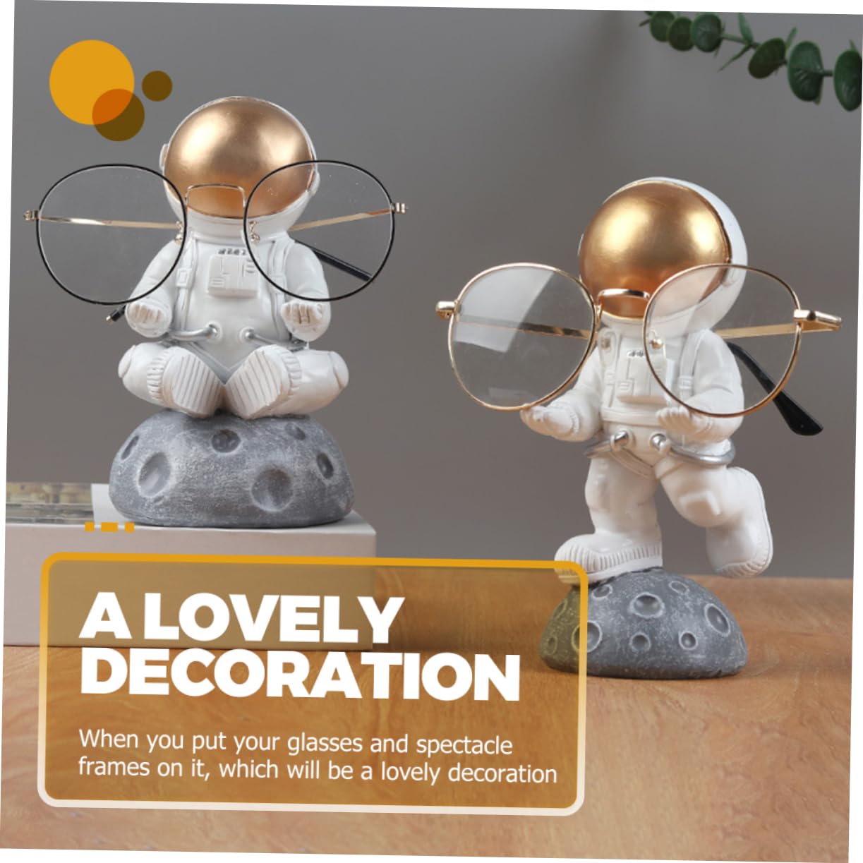 MUCKLILY Unique Astronaut Glasses Frame Holder Sunglass Stand for Home Office Decor Design