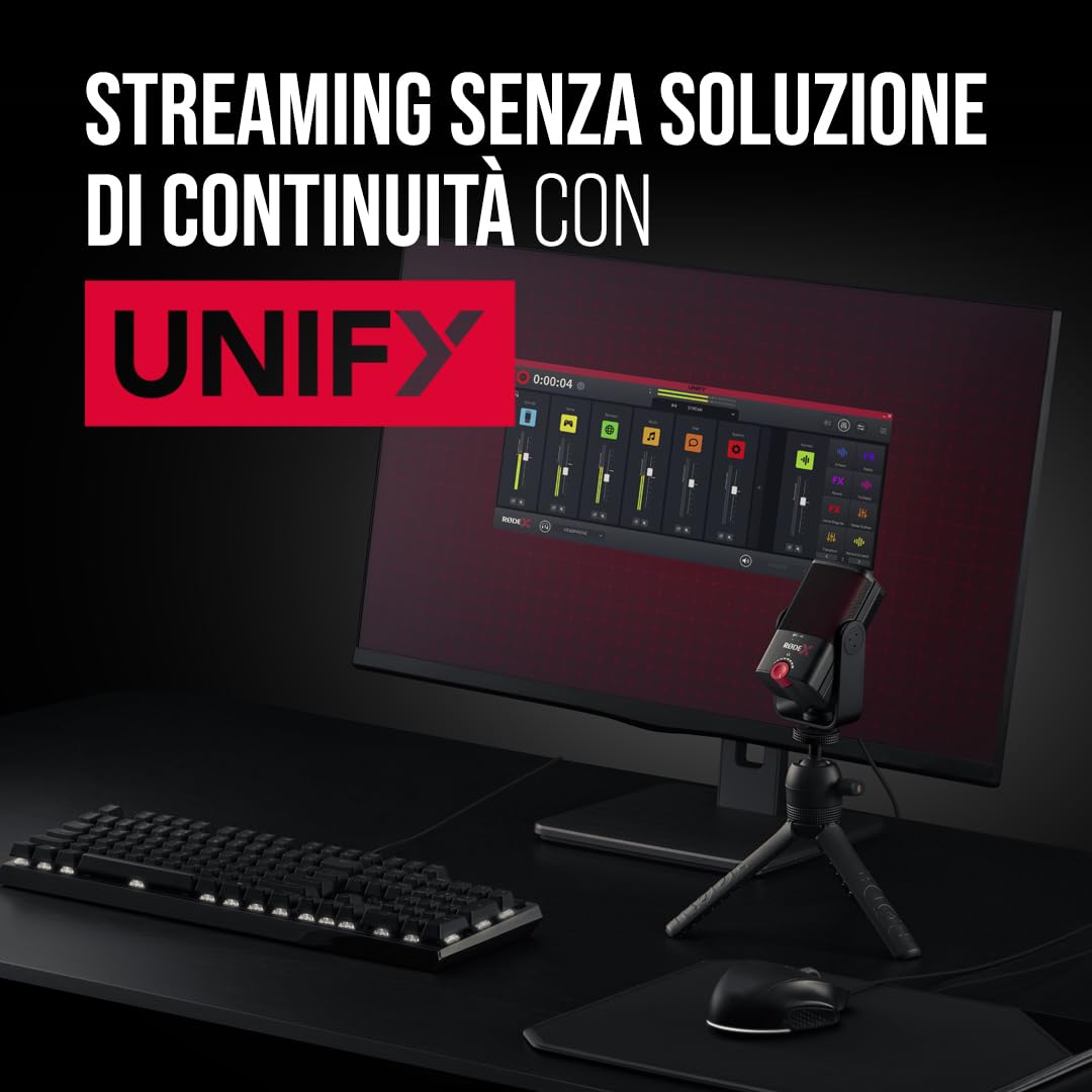 RØDE XCM-50 Microfono a condensatore USB professionale RØDE X XCM-50 e soluzione di missaggio virtuale per streamer e giocatori