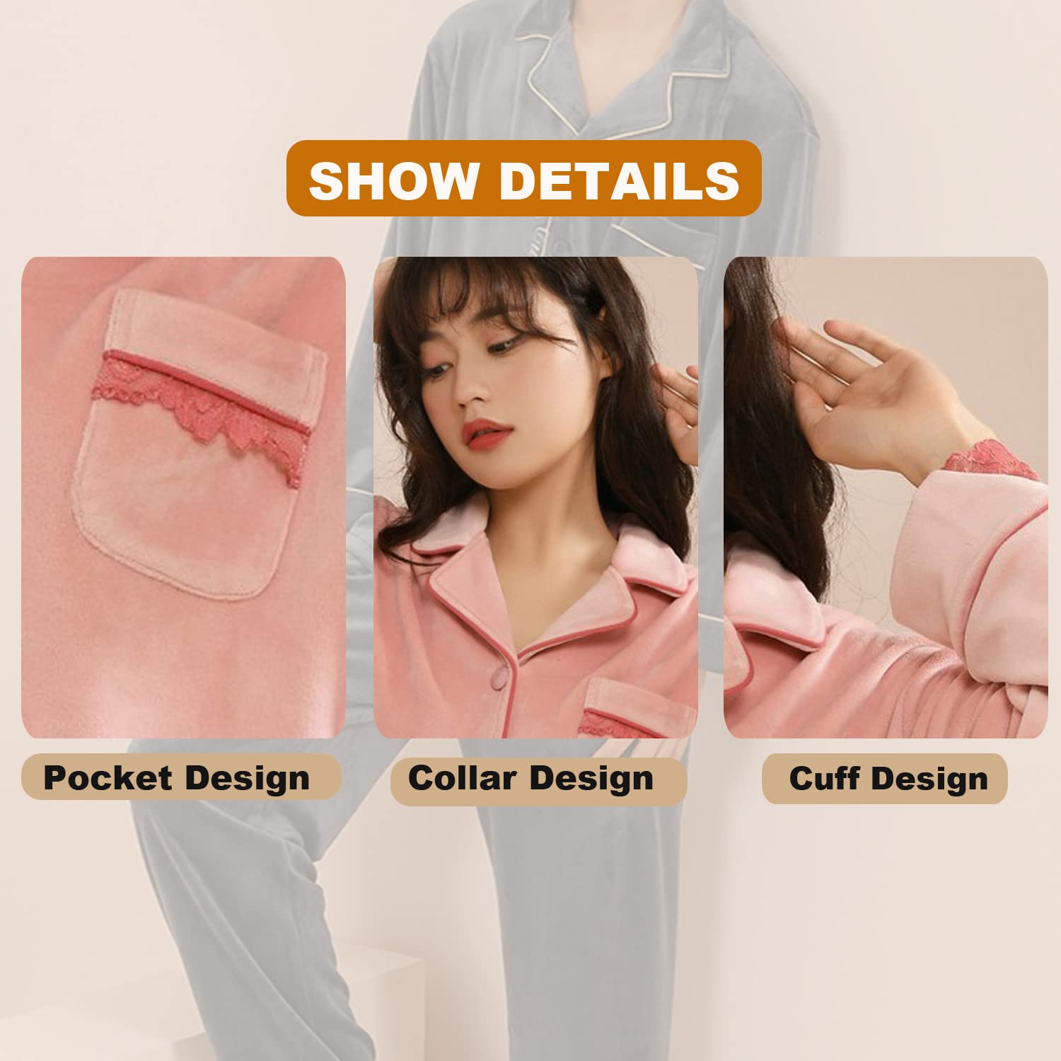 AVSMGP Pijamas Mujer Franela, Pijamas Algodon Mujer Largos, Conjunto de Pijama Suave y Cómodo, Camisones Mujer Botones, Regalo Mujeres,Verde,L