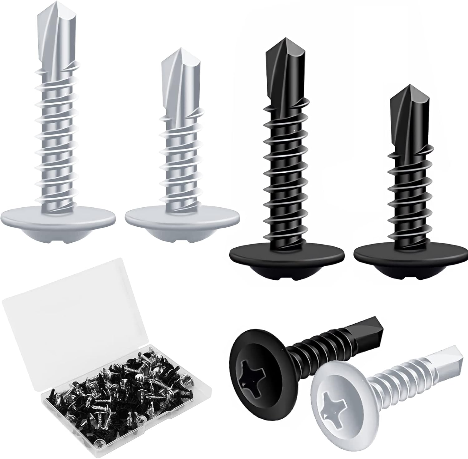 Metal Screws Self Tapping, 120pcs Stainless Steel Screws Set Assorted