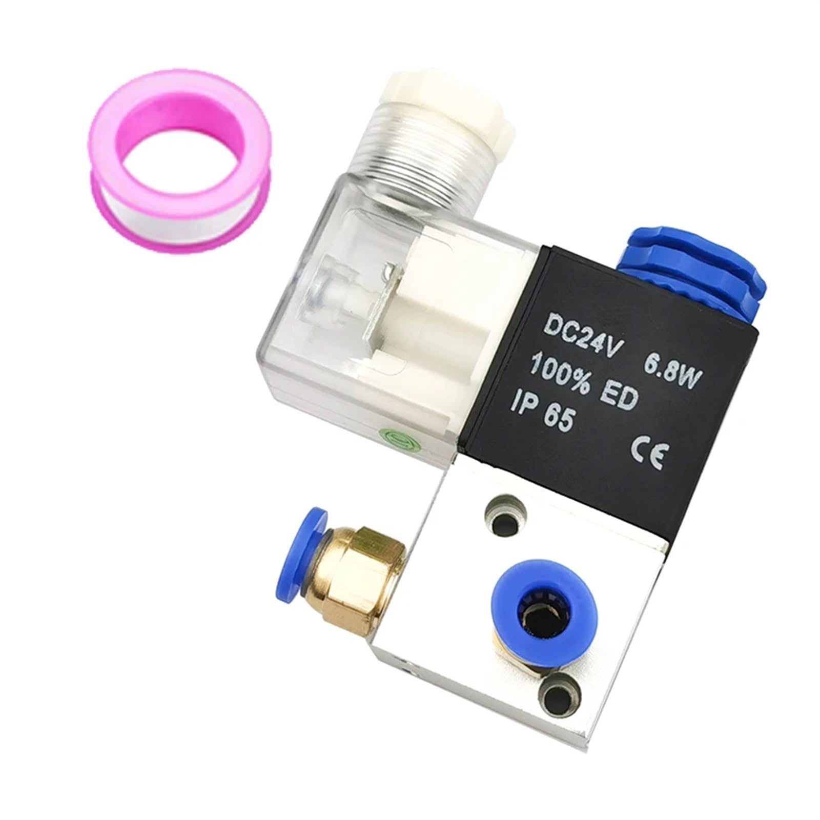1 Uds 3V1-06 Válvula Solenoide de 3 Puertos y 2 Posiciones Valvula Neumatico neumática DC12V AC220V DC110V AC24V(3v1-06 Pc8-01,Motor with Bracket)