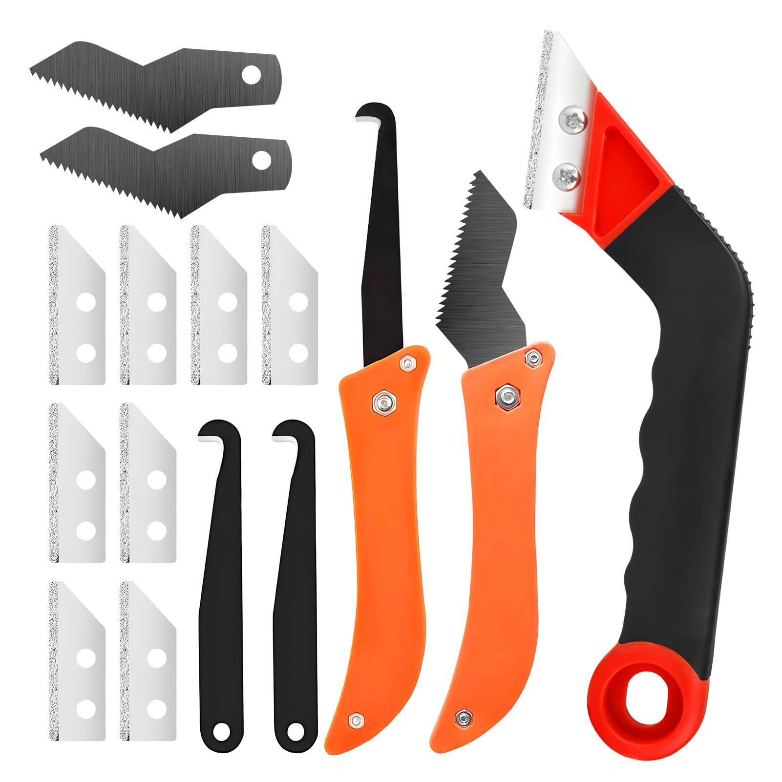 UYXiNONE 15pcs Grout Removal Tool with Upgraded Handle & 8 Blades Grout Saw Kit Effortless Tile Grout Cleaner for Bathroom, Shower, Floor Repair