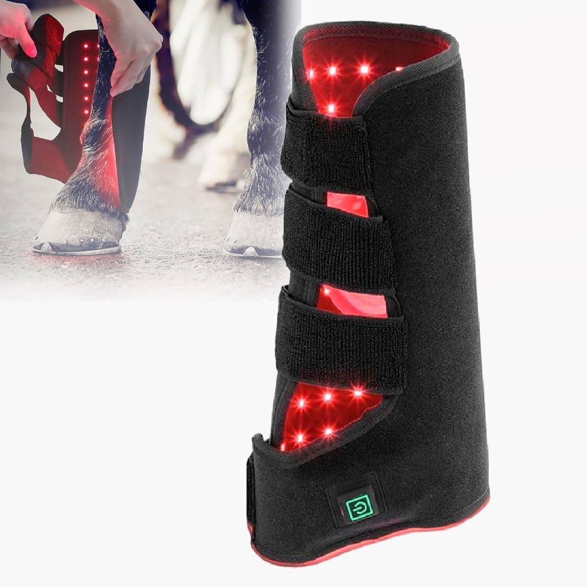 Equine Portable Led Red Light Therapy Boots for Horses - Muscle & Joint Pain Relief, Therapeutic Light Wraps for Left & Right Legs Right