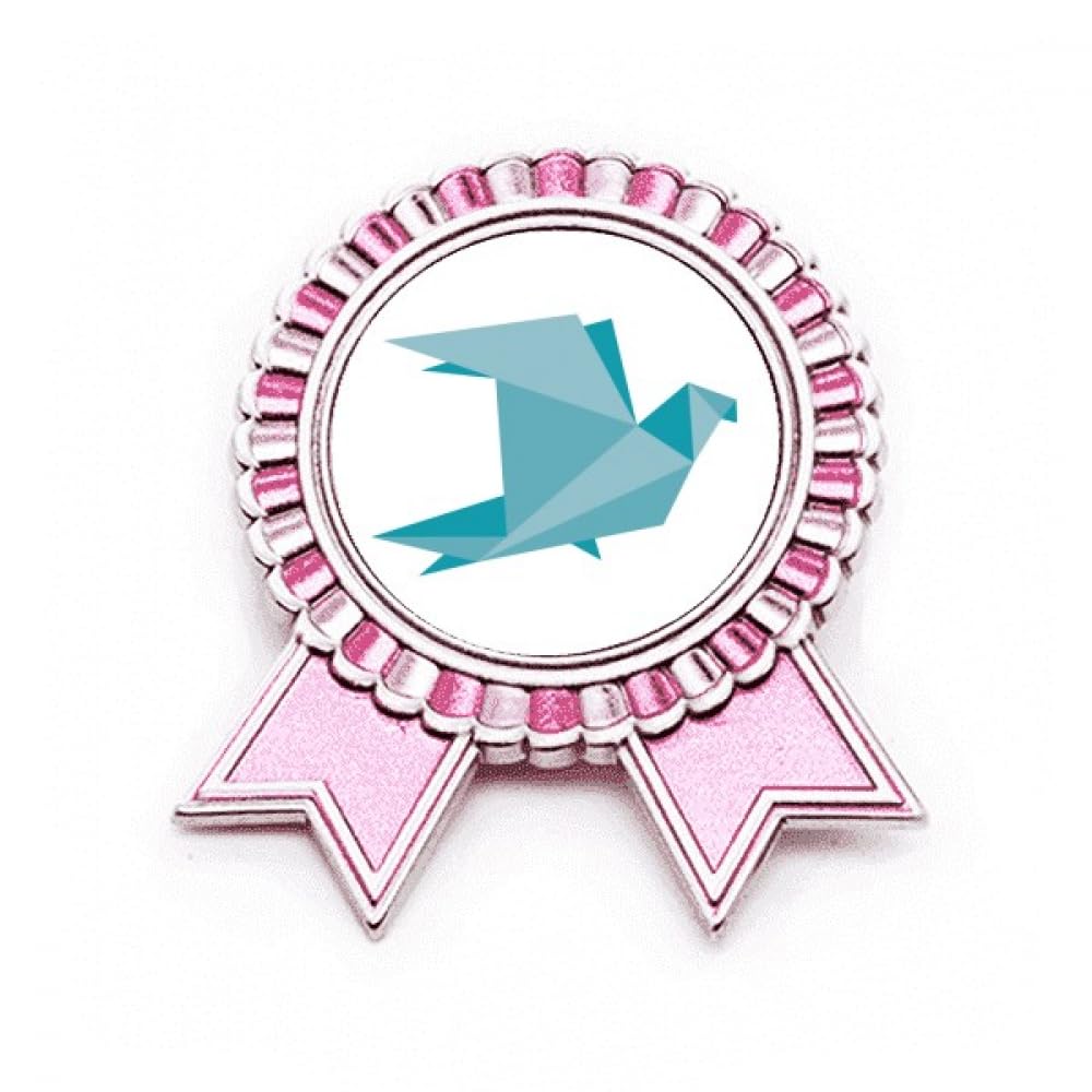 Broche pigeon vert Origa Rose en métal ciselé aux finitions géométriques M