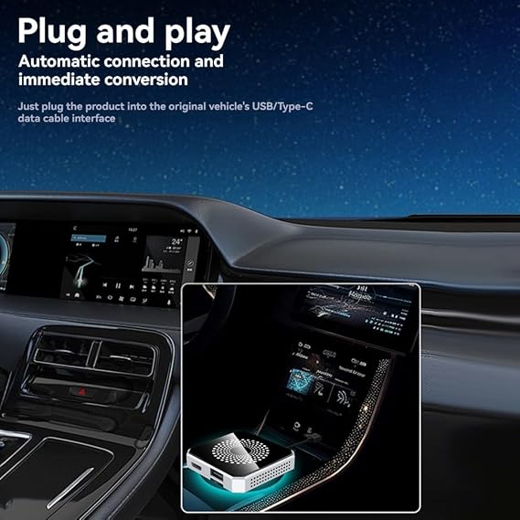 Wireless Carplay to Android AI Box, Carplay/Android Auto to Android 13, Support Split Screen Interaction by HD Port A