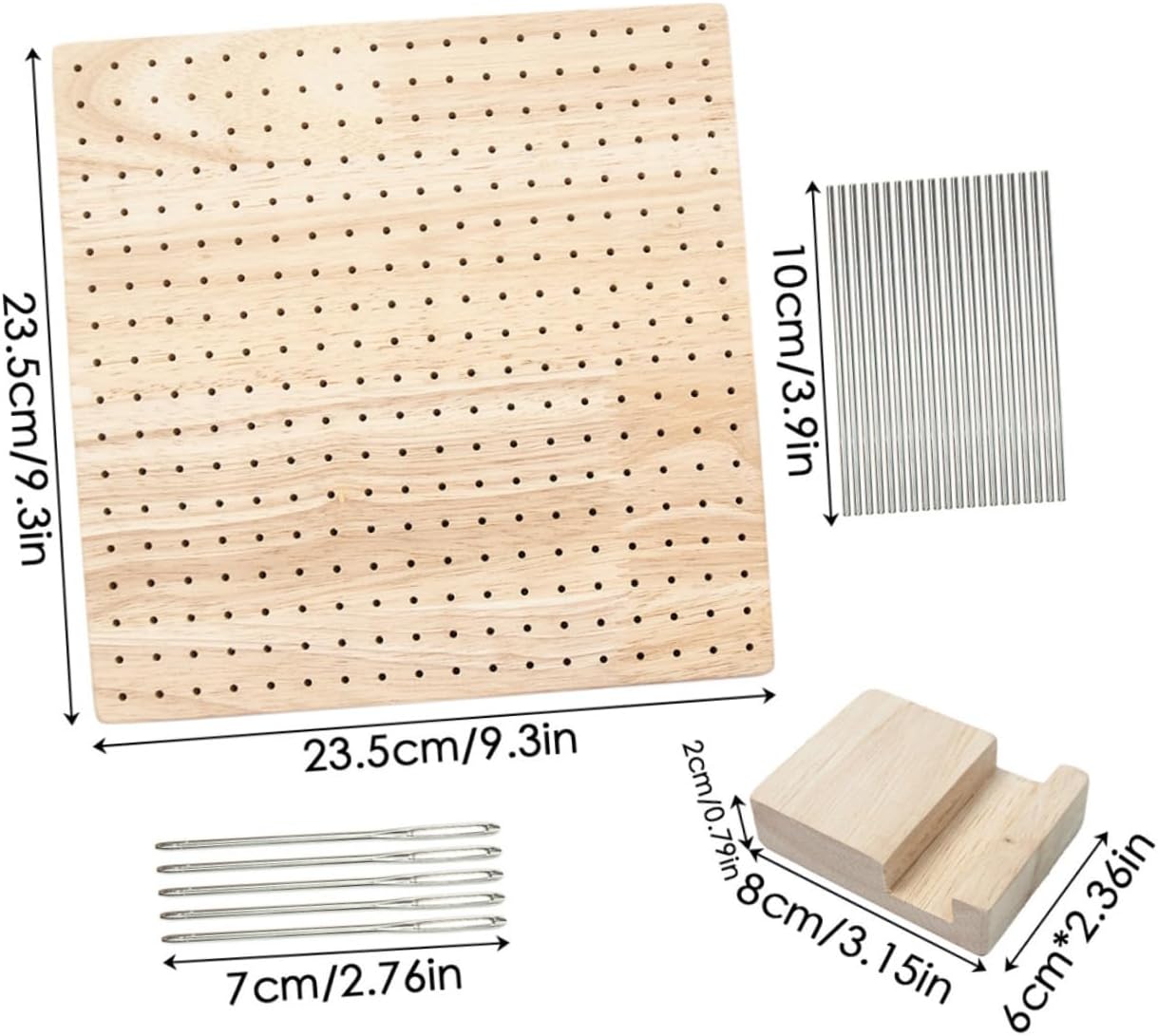 Anneome Knitting Aid Tool Wooden Blocking Board Crochet Wooden Board Positional Needles for Crocheting Projects