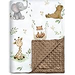 BORITAR Baby Blanket for Boys Girls Soft Plush Minky Fabric with Dotted Backing, Lovely Woodland Design Blanket for Toddler Newborn 30 x 40 Inch(75x100cm)