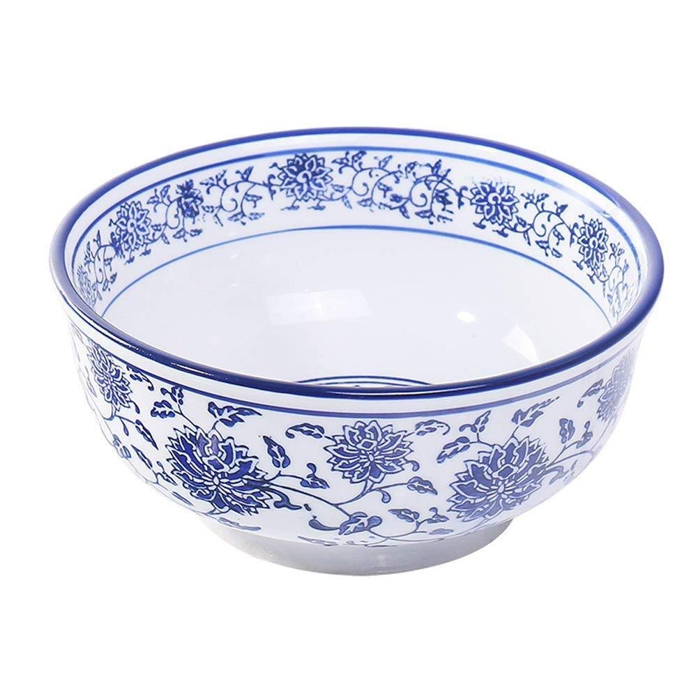 Exquisite bowl Bowl Rice Bowl Creative Retro Blue And White Porcelain Bowl Ceramic Tableware Lanzhou Ramen Bowl Large Soup Bowl Home Large Bowl Instant Noodle Bowl (Color : 3926909090)