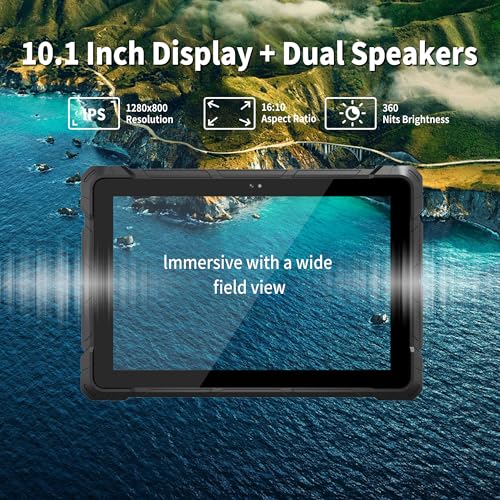 Image of Rugged Tablet Win 11 Pro, 10.1 inch Celeron N100 Industrial Outdoor Work PC, IP67 Waterproof 8GB RAM 128GB eMMC Tablet PC, 8000 mAh Battery with 4G LTE /GPS /WiFi5.0 /BT5.0 /FHD for Field Workers