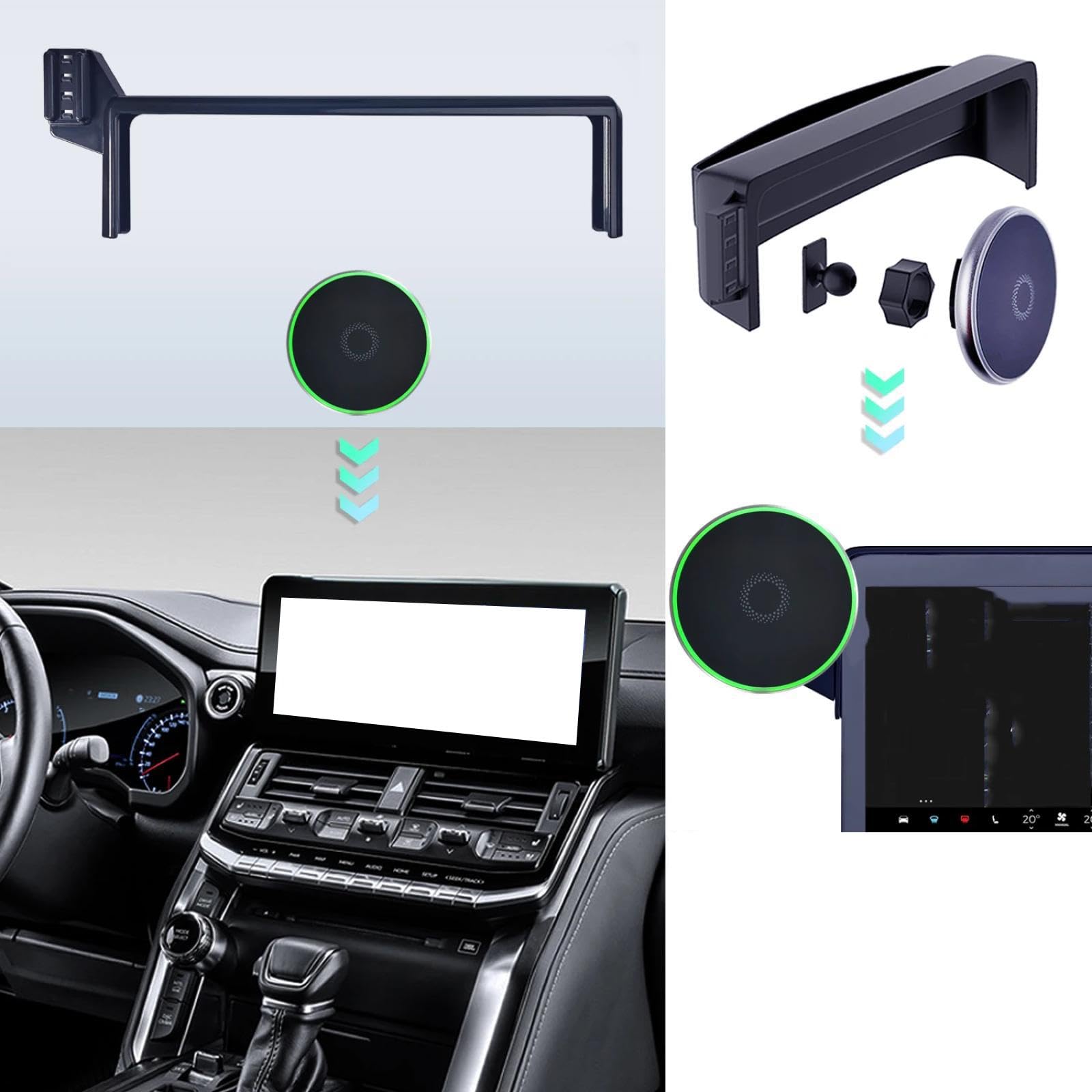 Soporte Móvil Coche para Toyota Land Cruiser LC300 2022-2024, Soporte para teléfono móvil de Coche con Clip para Rejilla de ventilación del Aire Acondicionado LHD