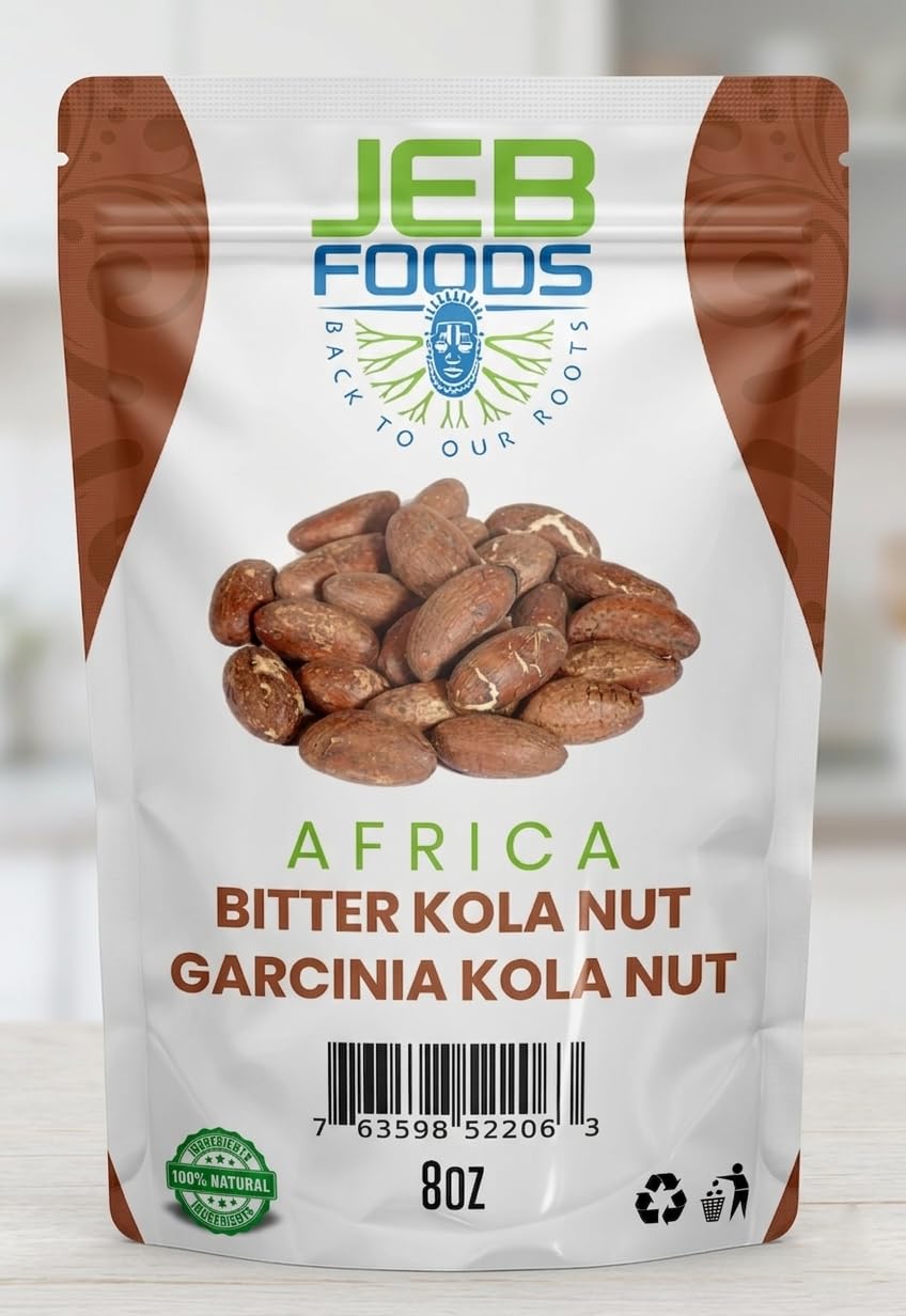 JEB FOODS African Bitter Kola Nuts, Bitter Kola Retro Garcinia, Petit Cola Nut, Obi Abata Cola Nut (8oz) Unflavored 8 Ounce (Pack of 1)