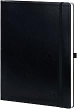 POPRUN Diary 2026 A4 in German - Weekly Planner with 15 Minute Timing & Monthly Index. Calendar 2026 Book Calendar with PU Leather Soft Cover - Black