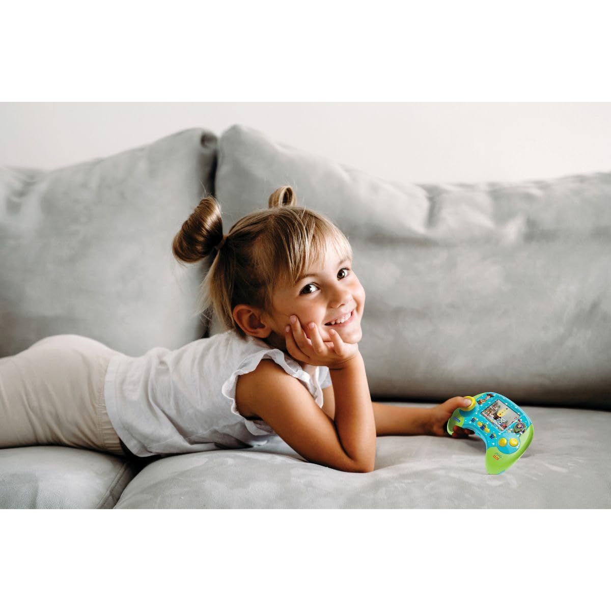 Lexibook, Disney Toy Story, Consola Educativa Power Console®, Consola Bilingüe Que Habla, 100 Actividades en Inglés y Español, Pantalla LCD a Color de 2.8", Juegos de Aprendizaje, Azul, JCG100TSi2LXB