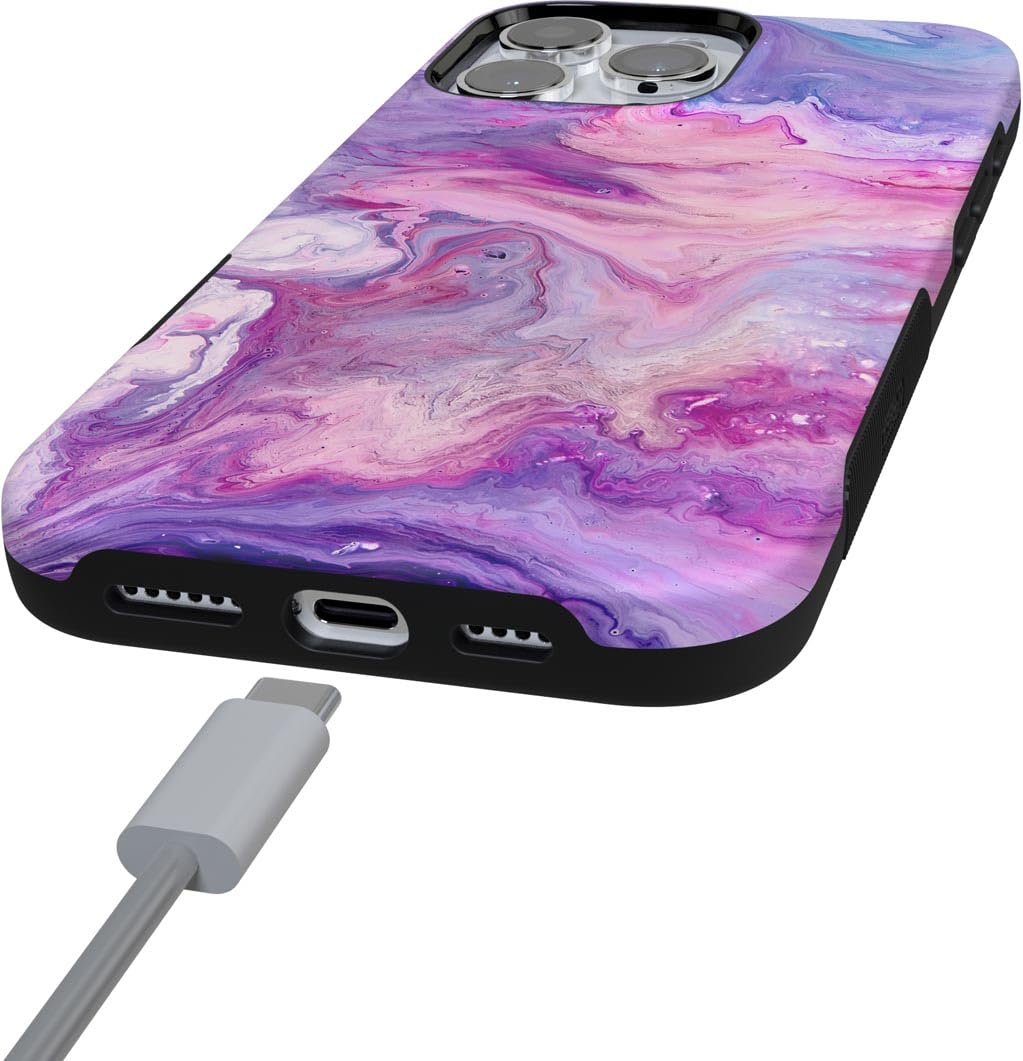 Casely iPhone 16 Pro Max Case | Tie Dying Over You | Purple Marble | Bold Protective Case Design | Compatible with MagSafe