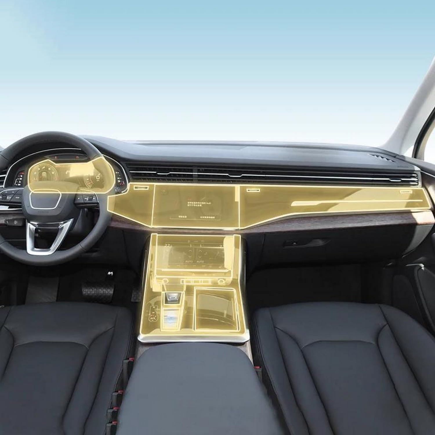 Film PPF Audi Q7 Q8 19-24 protège votre console centrale des rayures en TPU