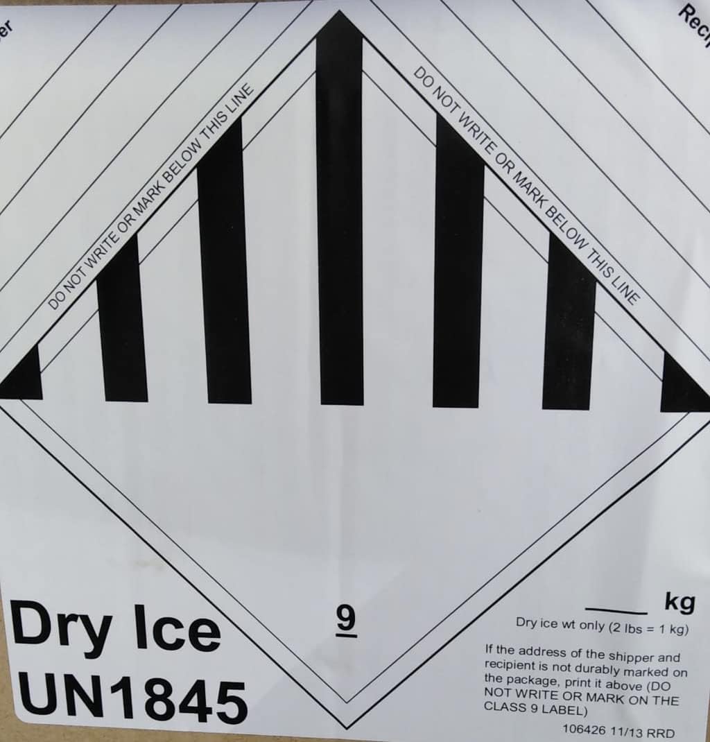 HIELO SECO UN1845- ETIQUETAS 100 UDS