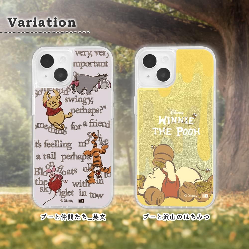 Inglem IJ-DP36LG1S/PO38 iPhone 14 / 13 / Disney Characters / Glitter Case / Pooh and Lots of Honey