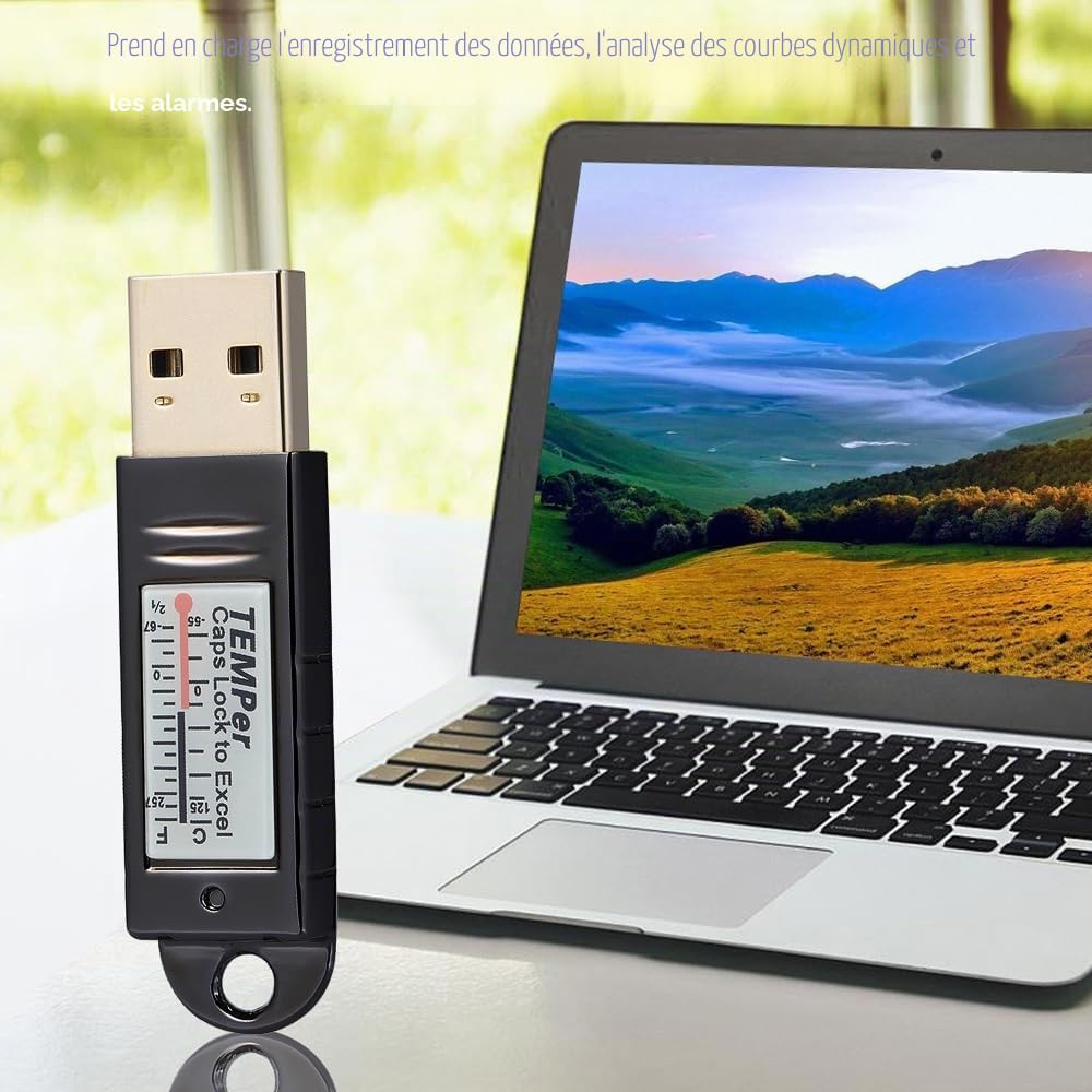 Docooler PCsensor USB Thermomètre Capteur de Température Enregistreur de Données Enregistreur pour PC Portable Argent