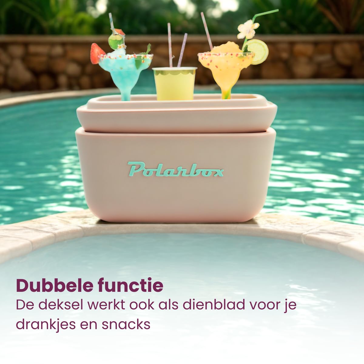 Polarbox Klasyczna retro vintage lodówka na kemping, piknik, plażę, 20 l, sorbet/różowa