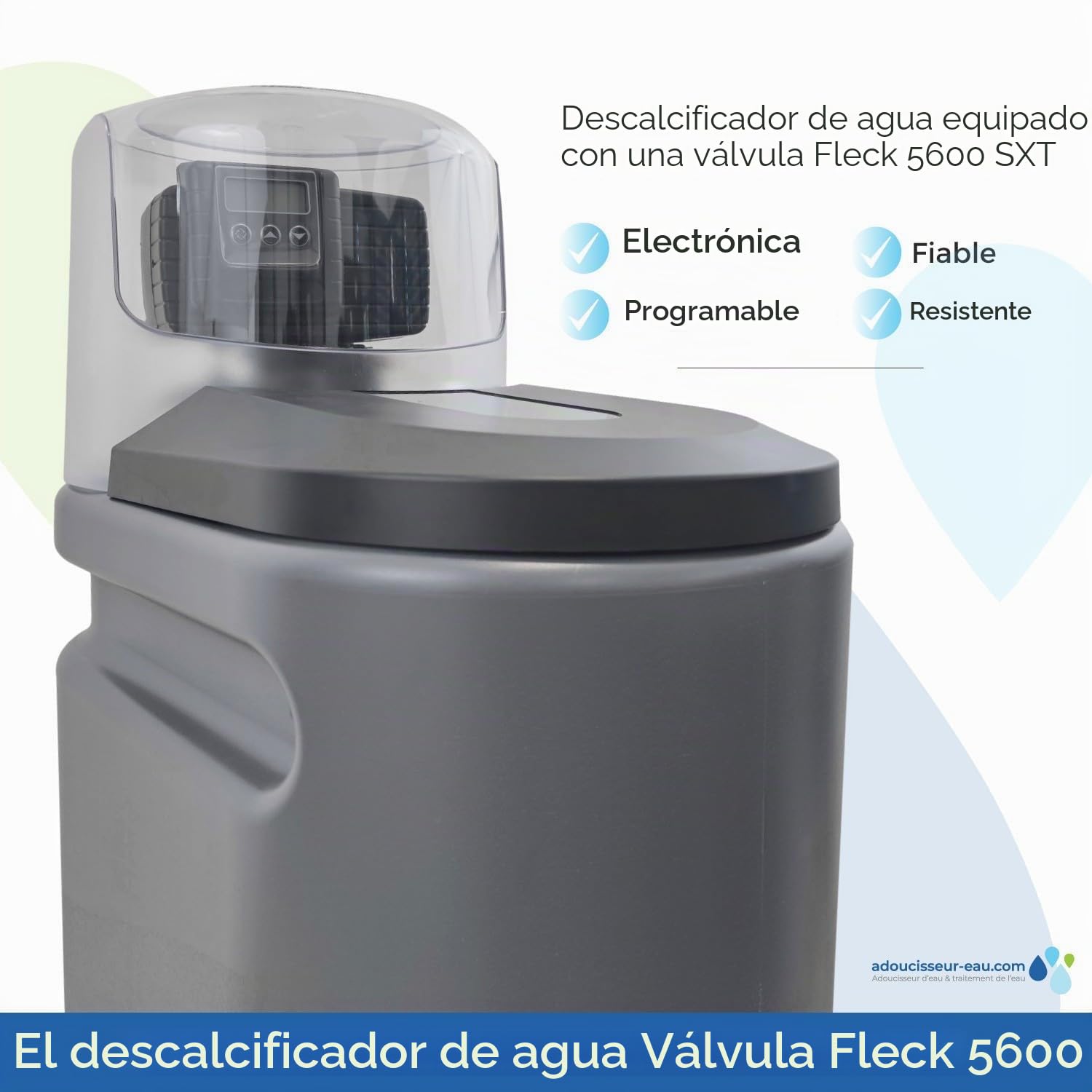 Descalcificador 20l Fleck 5600 Sxt Volumétrico Con Kit De Instalación Descalcificador De Agua Domestico