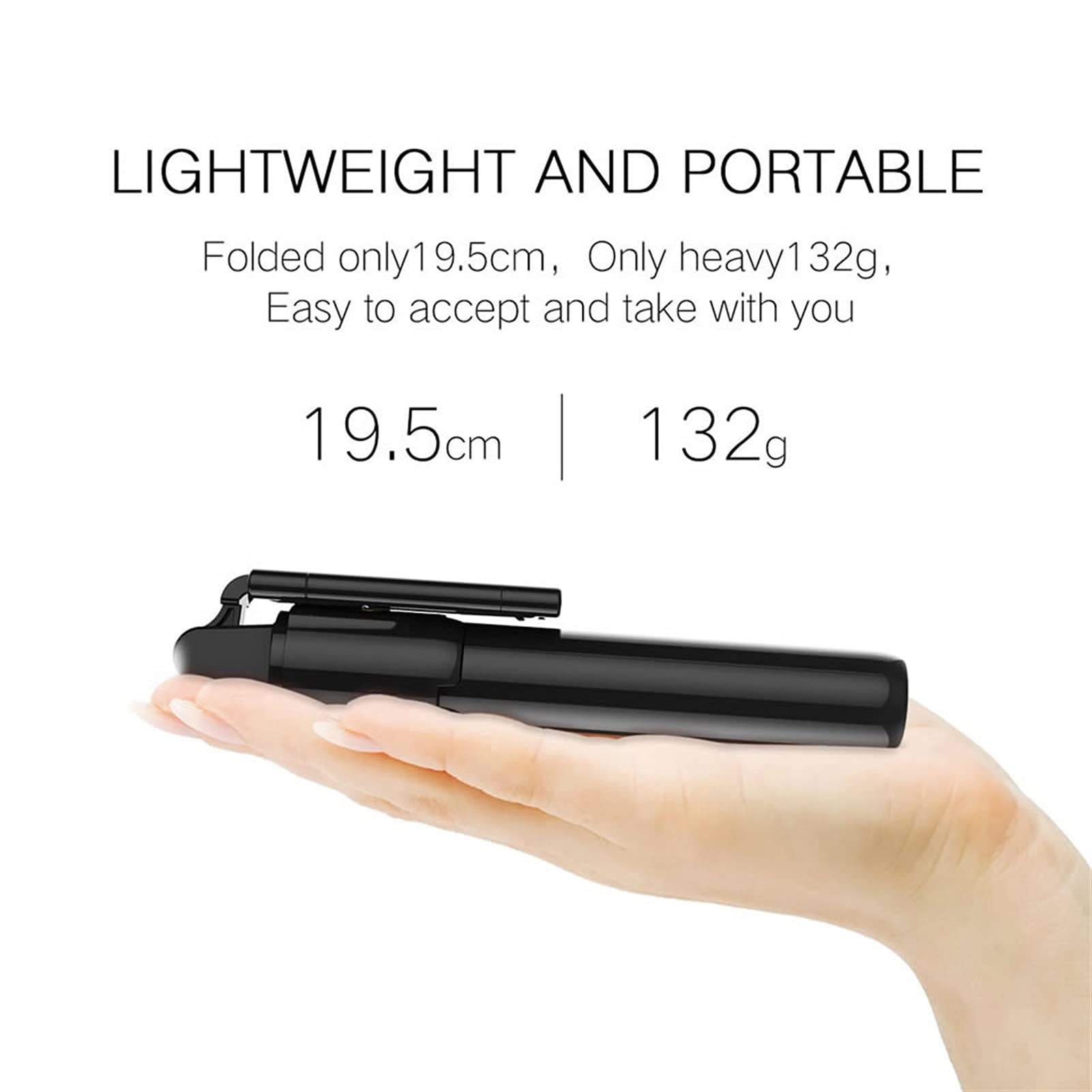 SCRUBY Treppiede senza fili Bluetooth Selfie Stick Pieghevole Palmare Monopiede con Otturatore Remoto Estensibile Mini