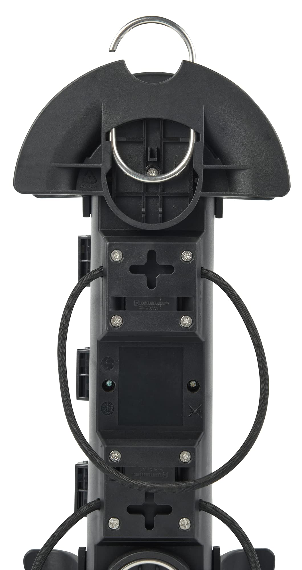 Electraline 62579 Professionelle Steckdosenleiste für den Außenbereich Kabeltrommel mit 10 Meter Verlängerung, 3 Schukosteckdosen mit Kappe, Schuko-Stecker, aufhängbar mit Haken, IP44
