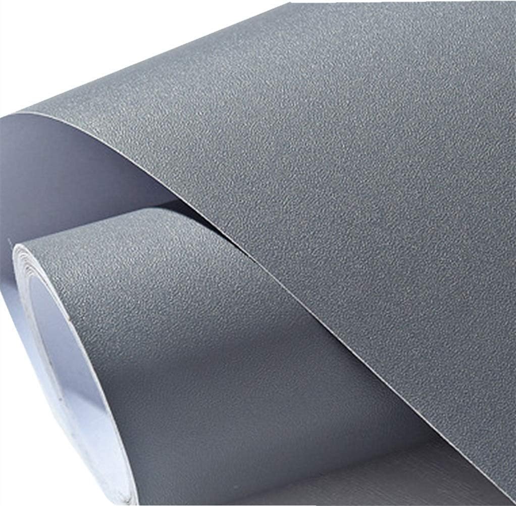 REDODECO Textured Matte Vinyl Wallpaper Self Adhesive Wallpaper Solid Color Self Adhesive Wallpaper for Cabinet Drawer Dresser Shelf 40cm x 200cm (Grey)