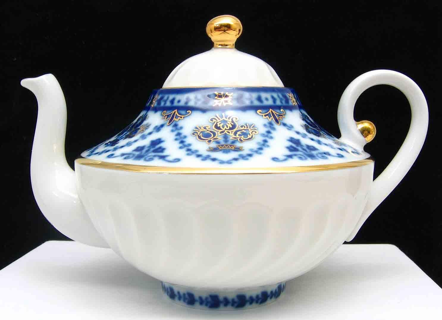 Cobalt Frieze Small Teapot from Lomonosov Porcelain