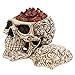 Design Toscano Skull's Soul Ghosts Jewelry Stash Box Halloween Decor, 4 inches wide, 6 inches tall, Cast Stone Resin, Full Color Paint