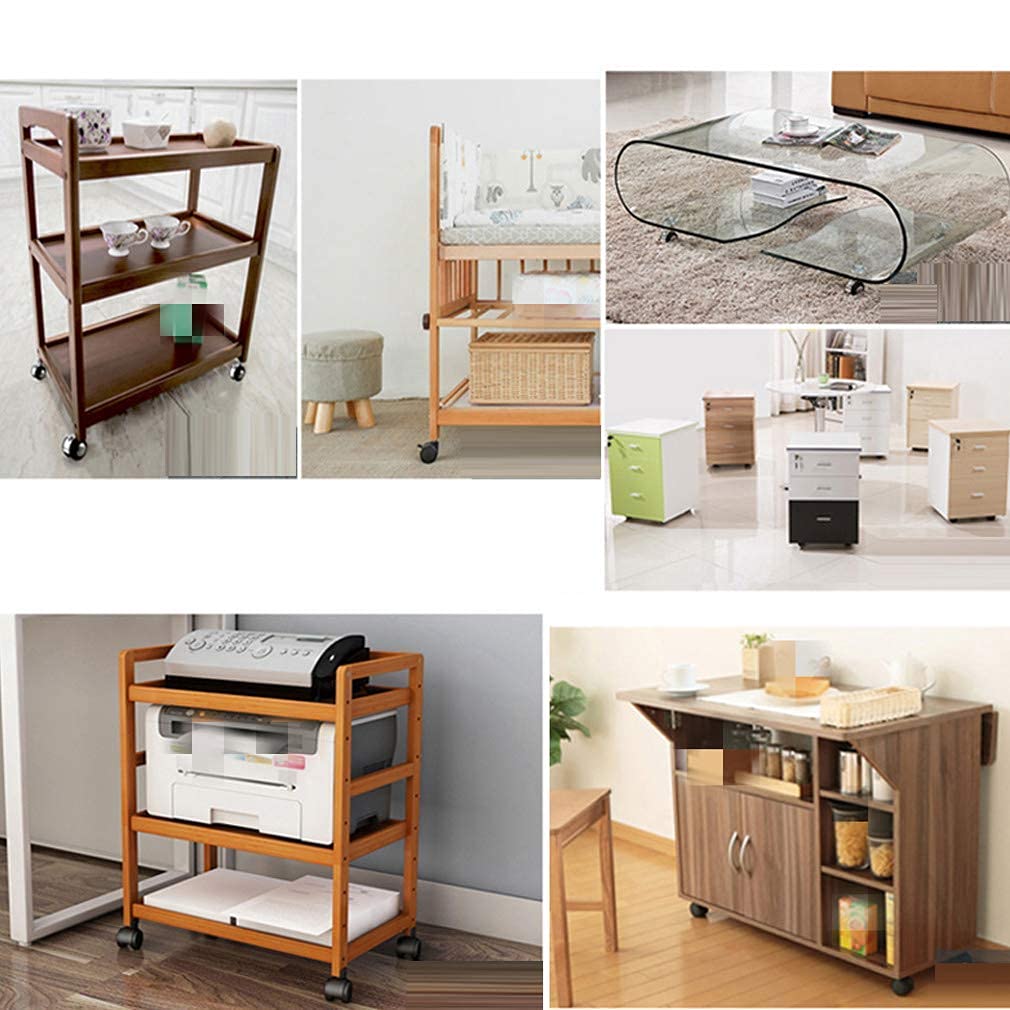 Lot de 4 roulettes à plaques pour Chaise de Bureau, roulettes pour Meubles de 5,1 cm, Double Roue pivotante, Support en Alliage, capacité 60 kg, Remplacement pour Lits d'enfant, Bureaux d'ordinateur