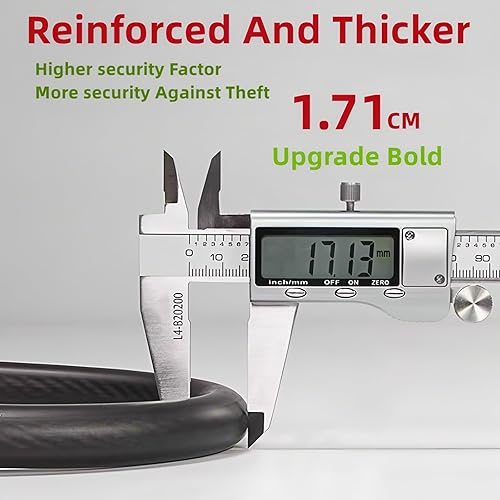 Miniatura 5 de Cerradura de bicicleta, cerradura de cable antirrobo portátil negro, cerradura de bicicleta de alta seguridad, combinación de 5 dígitos, cerradura