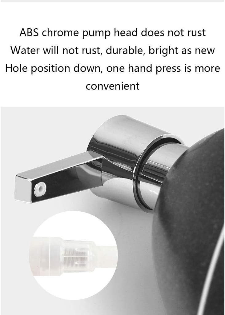 Soap Pump Dispenser Creative Stone Pattern Pressed Lotion Bottle Resin Shampoo Hand Bottled Bathroom Bath Soap Dispenser Bottles Dispenser (Color : Black)