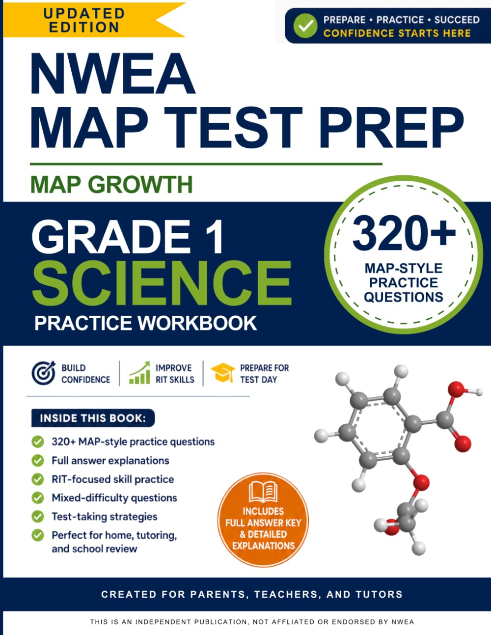 NWEA MAP Test Preparation Workbook - Grade 1 Science: 320+ MAP Growth Practice Questions with Full Answer Explanations | RIT-Focused Workbook for ... Tutors (NWEA MAP Test Science Preparation)