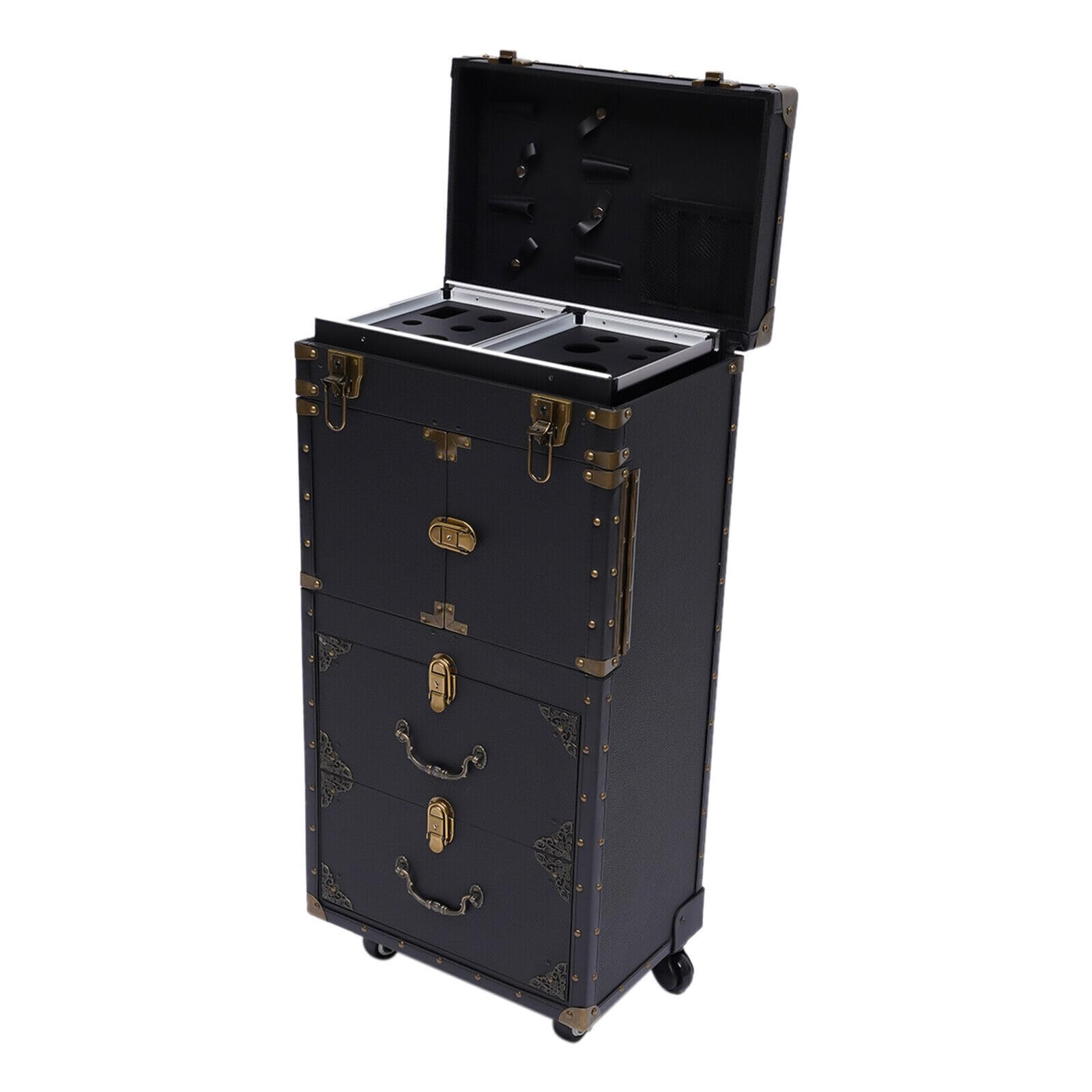 Carrozzina da parrucchiere a 4 piani, carrello cosmetico, carrello da salone professionale, multifunzione, carrozza da parrucchiere, auto di bellezza, carrello di servizio con ruote.