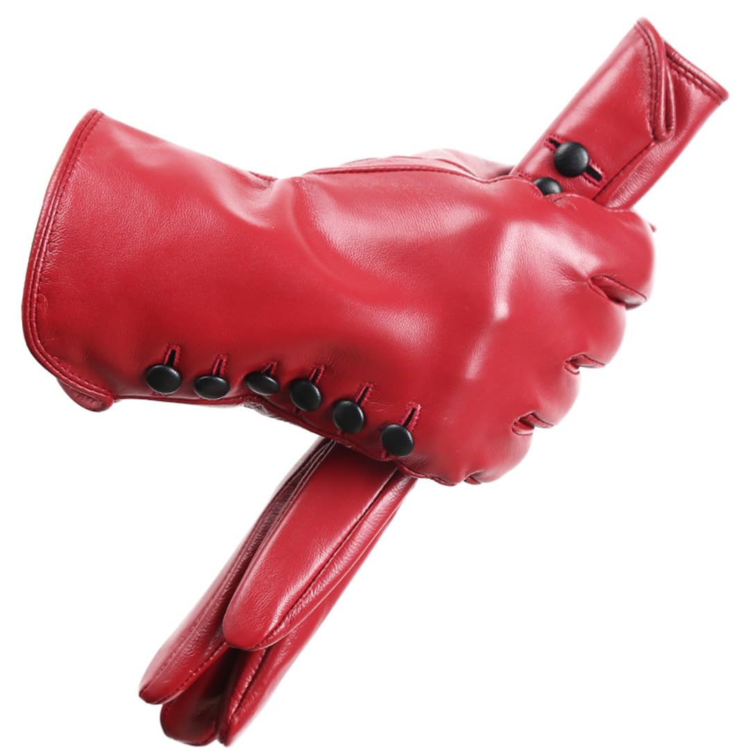 Wvapzxx Guanti Da Donna In Pelle Di Pecora Guanti Invernali In Pelle Da Guida Con Touch Screen Corto