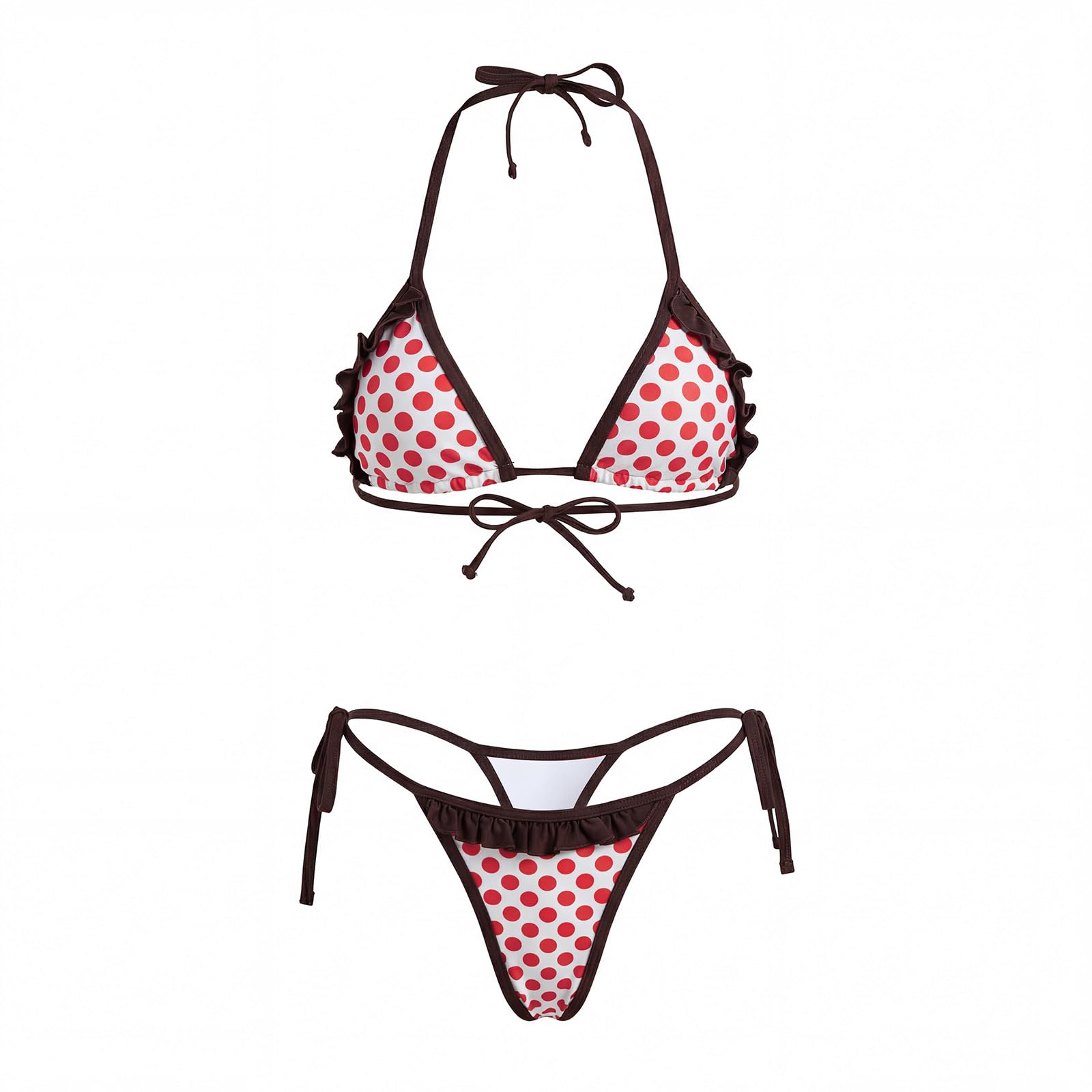 GXNRHG Costume da Bagno a Triangolo da Donna, Allacciatura Allacciatura, Allacciatura Laterale, Fondo sfacciato, Costume da Bagno a Due Pezzi, per Le Vacanze estive in Spiaggia