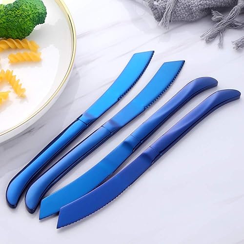 Miniatura 54 de Juego de cuchillos para carne, cuchillos de cocina de acero inoxidable dentado de alta calidad, juego de 6, aptos para lavavajillas (dorado)