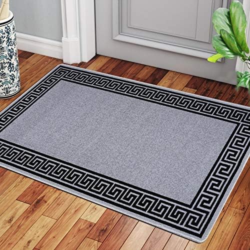 renoazul® Rugs for Living Room with Large Heavy Duty, Non-Slip and Washable, Geometric Kitchen and Bedroom Decor Anti-slip Rug | 120 x 170 cm Non-Shed Low Pile Hallway Accessories - Greeky Beige Brown